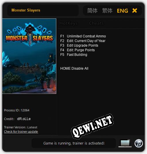 Трейнер для Monster Slayers [v1.0.6]