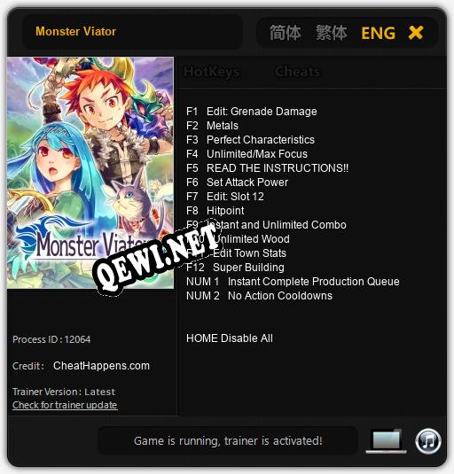 Monster Viator: ТРЕЙНЕР И ЧИТЫ (V1.0.20)