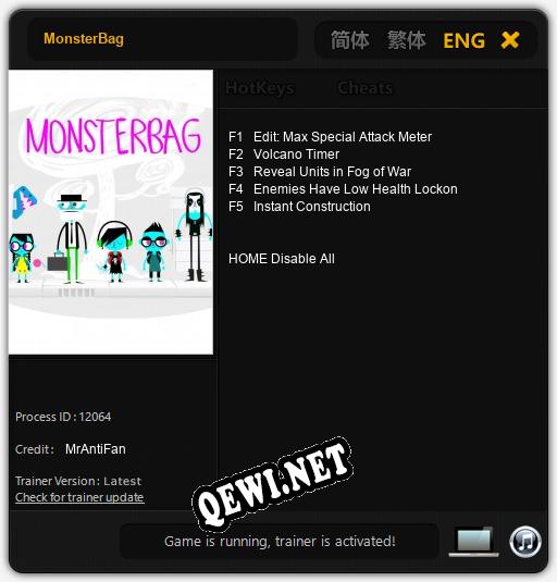 MonsterBag: ТРЕЙНЕР И ЧИТЫ (V1.0.14)