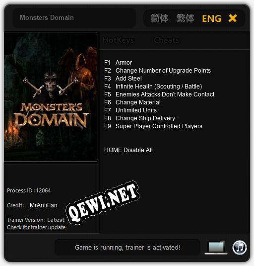 Monsters Domain: ТРЕЙНЕР И ЧИТЫ (V1.0.62)