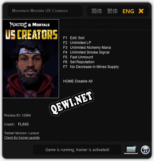 Monsters Mortals US Creators: Читы, Трейнер +7 [FLiNG]