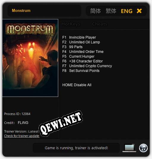 Monstrum: Трейнер +8 [v1.3]