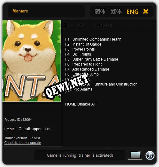 Трейнер для Montaro [v1.0.6]