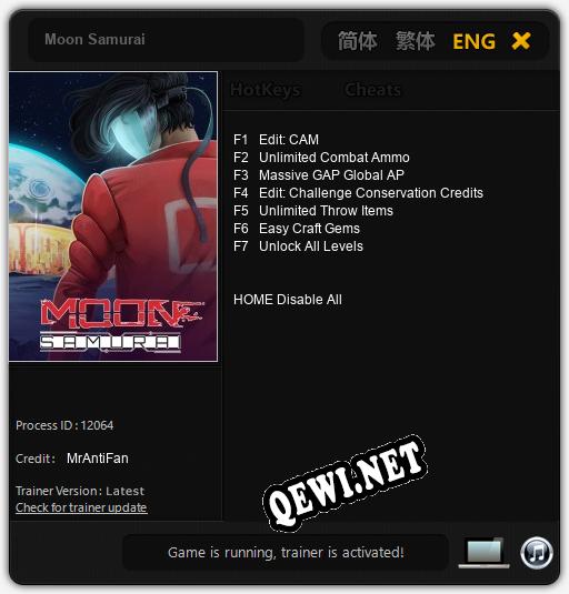 Moon Samurai: ТРЕЙНЕР И ЧИТЫ (V1.0.96)