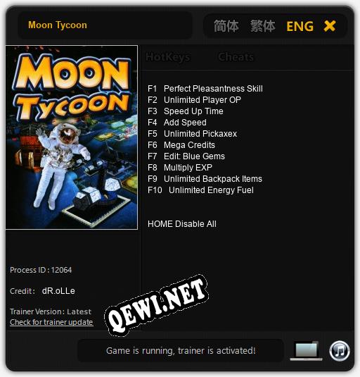 Трейнер для Moon Tycoon [v1.0.5]