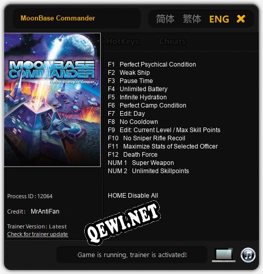 MoonBase Commander: Трейнер +14 [v1.4]