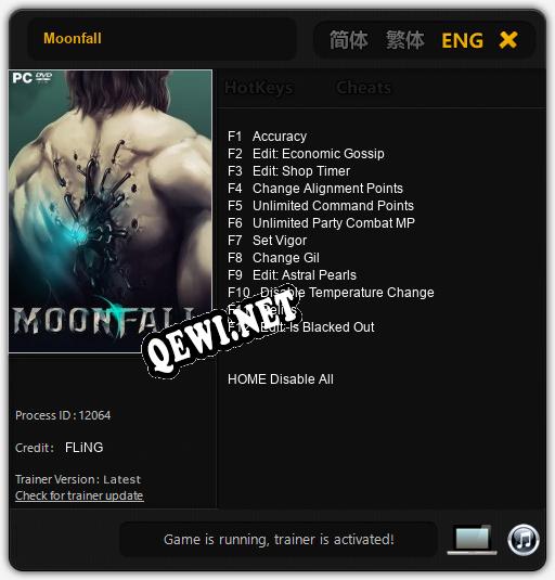 Трейнер для Moonfall [v1.0.1]