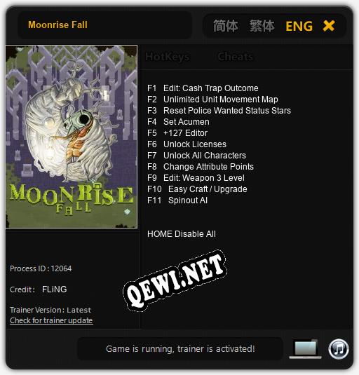 Moonrise Fall: ТРЕЙНЕР И ЧИТЫ (V1.0.32)