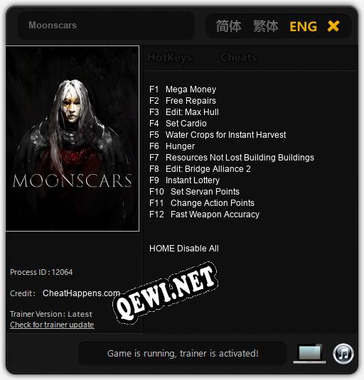 Moonscars: ТРЕЙНЕР И ЧИТЫ (V1.0.24)