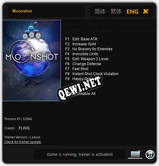 Moonshot: Трейнер +9 [v1.9]