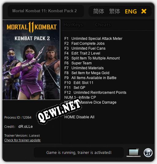 Mortal Kombat 11: Kombat Pack 2: Читы, Трейнер +14 [dR.oLLe]