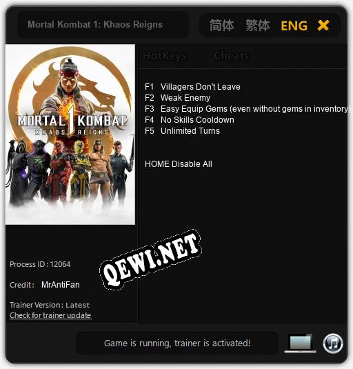 Mortal Kombat 1: Khaos Reigns: ТРЕЙНЕР И ЧИТЫ (V1.0.45)