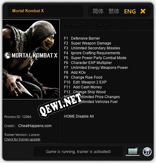 Mortal Kombat X: Читы, Трейнер +14 [CheatHappens.com]