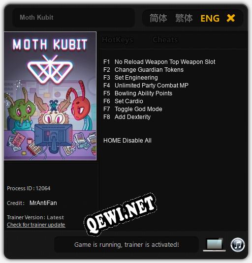 Moth Kubit: ТРЕЙНЕР И ЧИТЫ (V1.0.98)