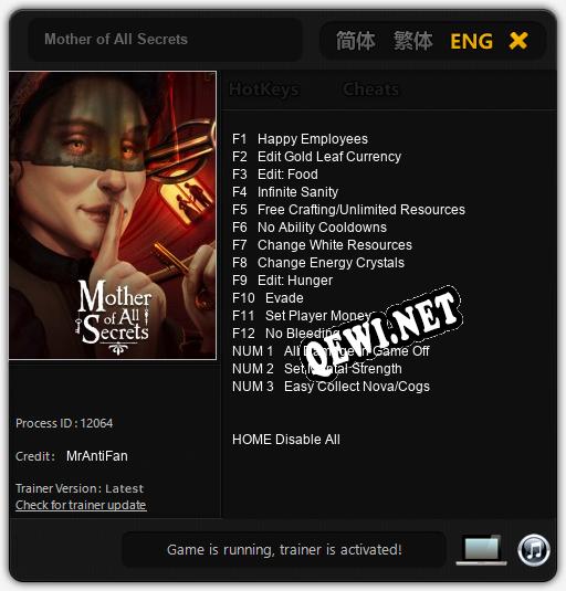 Mother of All Secrets: Читы, Трейнер +15 [MrAntiFan]
