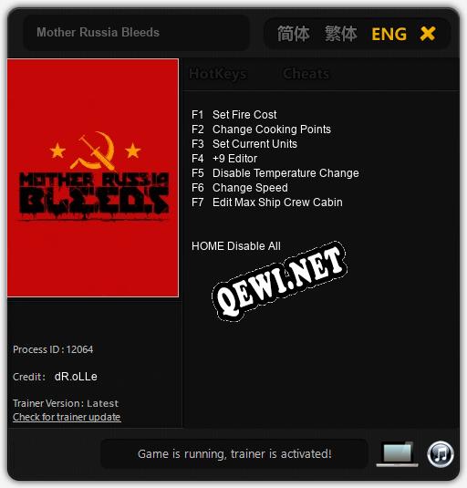Mother Russia Bleeds: ТРЕЙНЕР И ЧИТЫ (V1.0.5)