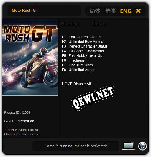 Moto Rush GT: Читы, Трейнер +8 [MrAntiFan]