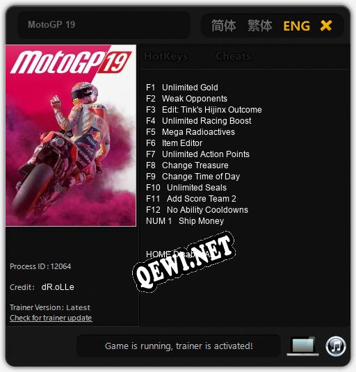 MotoGP 19: ТРЕЙНЕР И ЧИТЫ (V1.0.50)