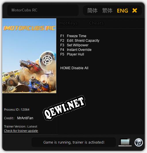 Трейнер для MotorCubs RC [v1.0.7]