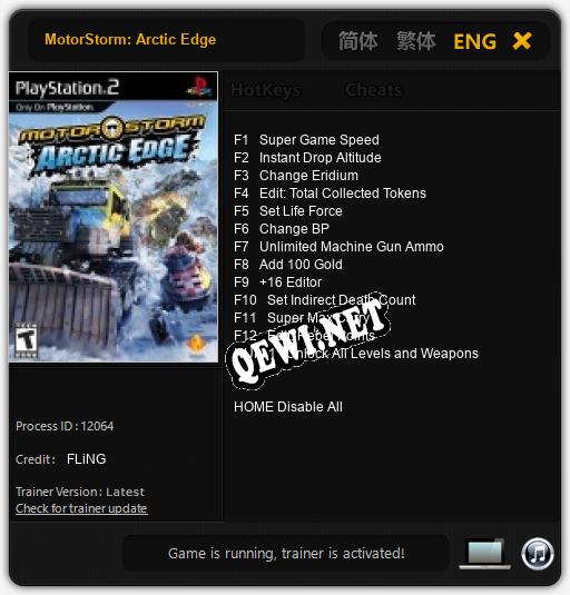 MotorStorm: Arctic Edge: Трейнер +13 [v1.3]