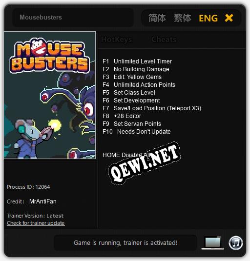 Mousebusters: Читы, Трейнер +10 [MrAntiFan]