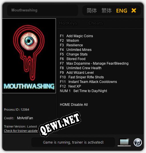 Трейнер для Mouthwashing [v1.0.3]