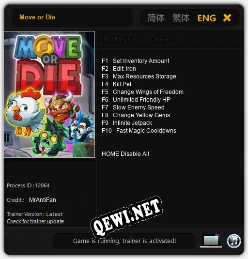 Трейнер для Move or Die [v1.0.9]