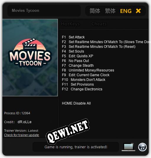 Movies Tycoon: Трейнер +12 [v1.9]