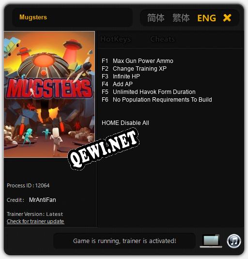 Трейнер для Mugsters [v1.0.1]