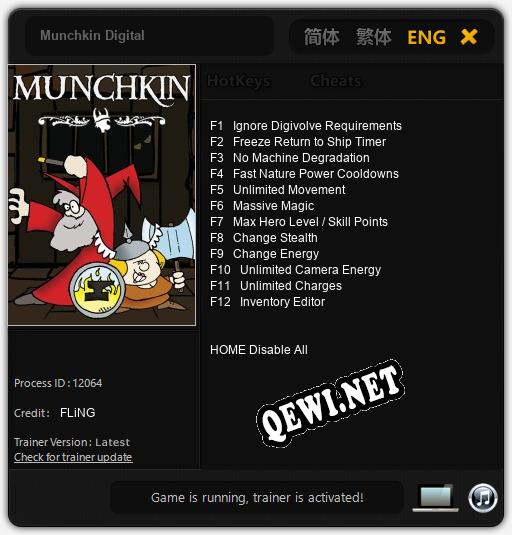 Трейнер для Munchkin Digital [v1.0.9]