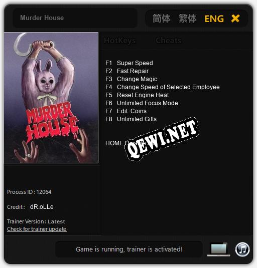 Murder House: Читы, Трейнер +8 [dR.oLLe]
