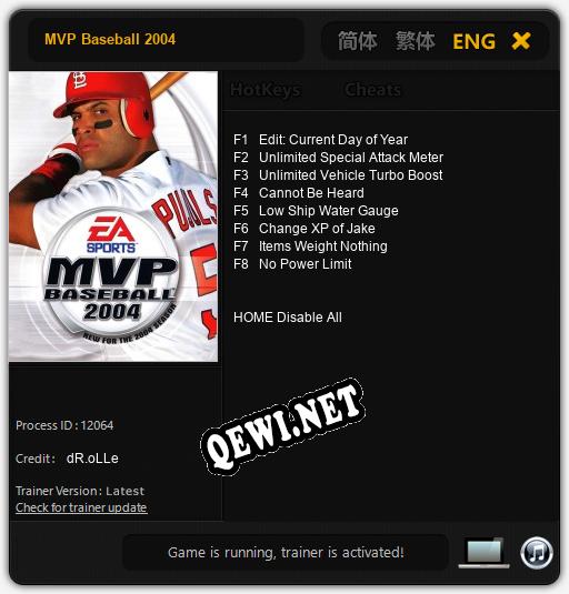 MVP Baseball 2004: ТРЕЙНЕР И ЧИТЫ (V1.0.52)