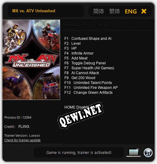 MX vs. ATV Unleashed: Читы, Трейнер +12 [FLiNG]