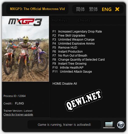 Трейнер для MXGP3: The Official Motocross Videogame [v1.0.4]