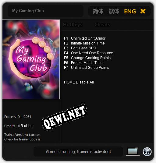 Трейнер для My Gaming Club [v1.0.1]