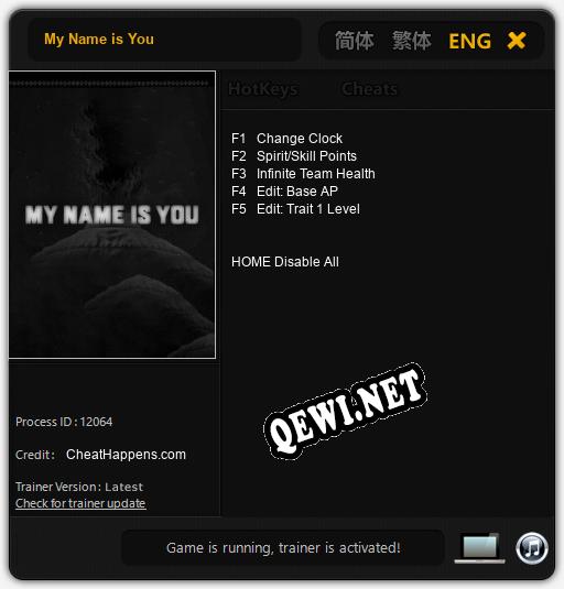 My Name is You: ТРЕЙНЕР И ЧИТЫ (V1.0.90)