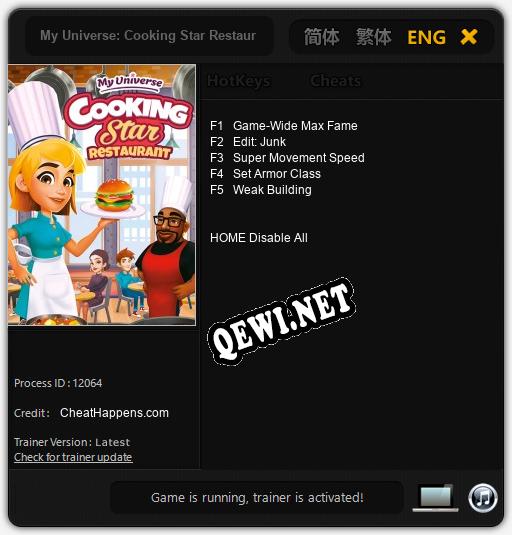 Трейнер для My Universe: Cooking Star Restaurant [v1.0.1]