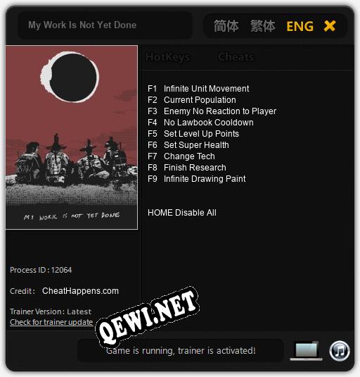 Трейнер для My Work Is Not Yet Done [v1.0.5]