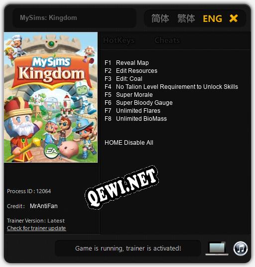 MySims: Kingdom: Читы, Трейнер +8 [MrAntiFan]
