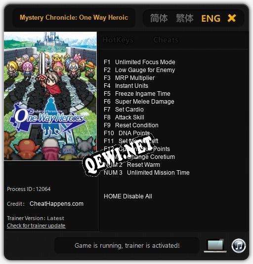 Mystery Chronicle: One Way Heroics: Читы, Трейнер +15 [CheatHappens.com]