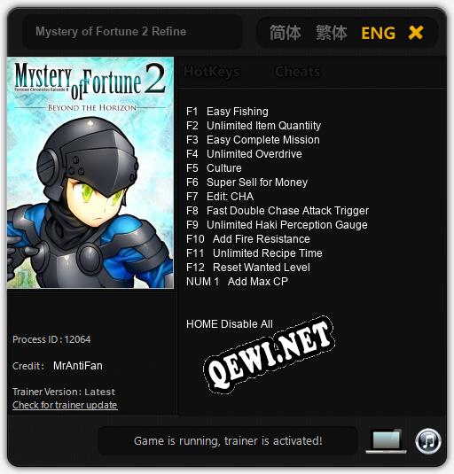 Mystery of Fortune 2 Refine: ТРЕЙНЕР И ЧИТЫ (V1.0.39)
