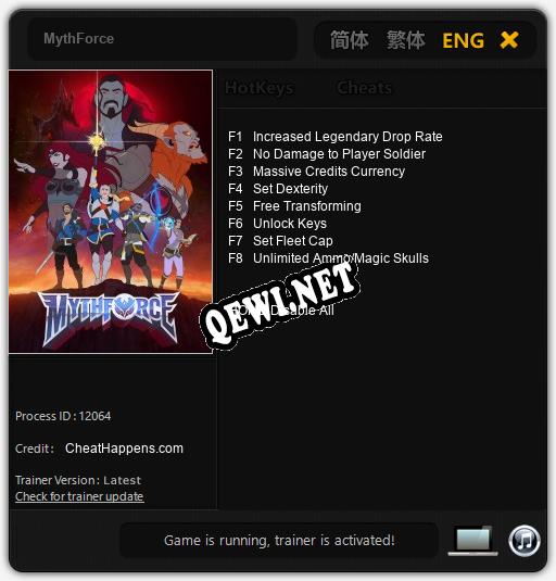 Трейнер для MythForce [v1.0.4]