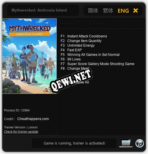Mythwrecked: Ambrosia Island: ТРЕЙНЕР И ЧИТЫ (V1.0.57)