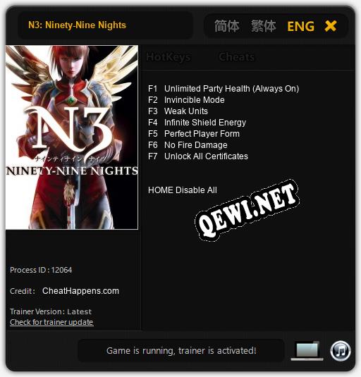 N3: Ninety-Nine Nights: ТРЕЙНЕР И ЧИТЫ (V1.0.81)
