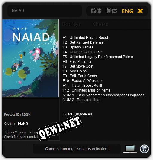 Трейнер для NAIAD [v1.0.2]