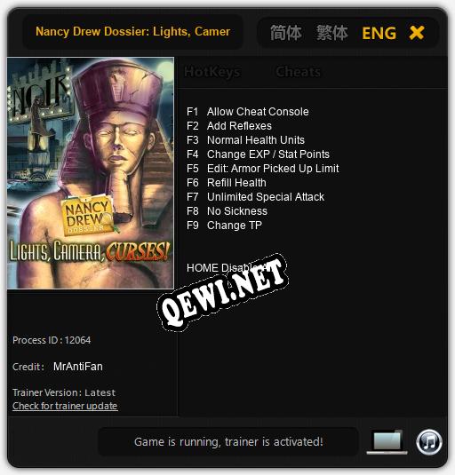 Nancy Drew Dossier: Lights, Camera, Curses!: ТРЕЙНЕР И ЧИТЫ (V1.0.49)