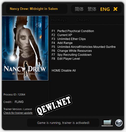Nancy Drew: Midnight in Salem: Читы, Трейнер +8 [FLiNG]