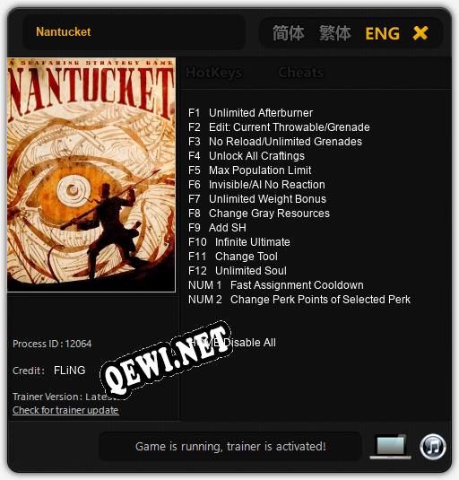 Nantucket: Трейнер +14 [v1.6]