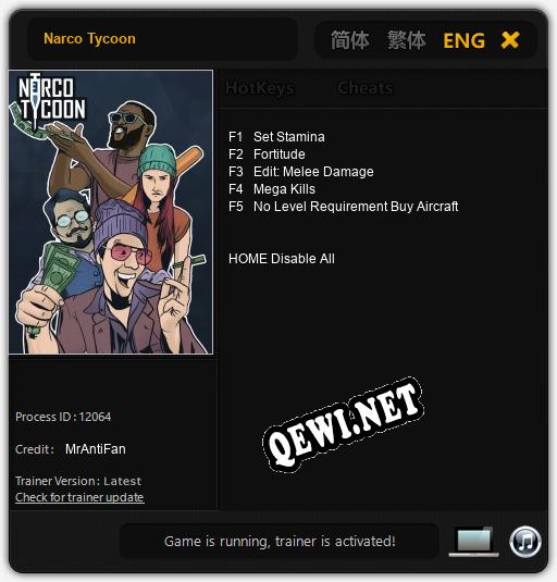 Narco Tycoon: Читы, Трейнер +5 [MrAntiFan]