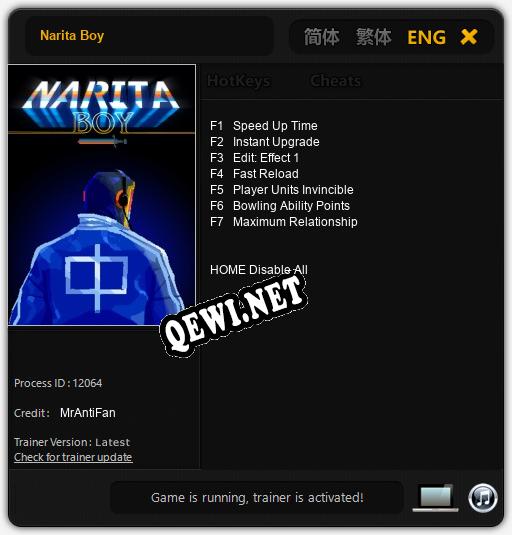 Narita Boy: Трейнер +7 [v1.1]